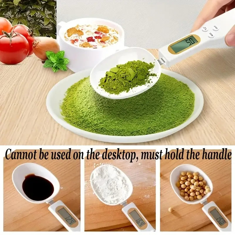 Precision Digital Kitchen Spoon Scale - 500g Capacity, 0.1g Accuracy